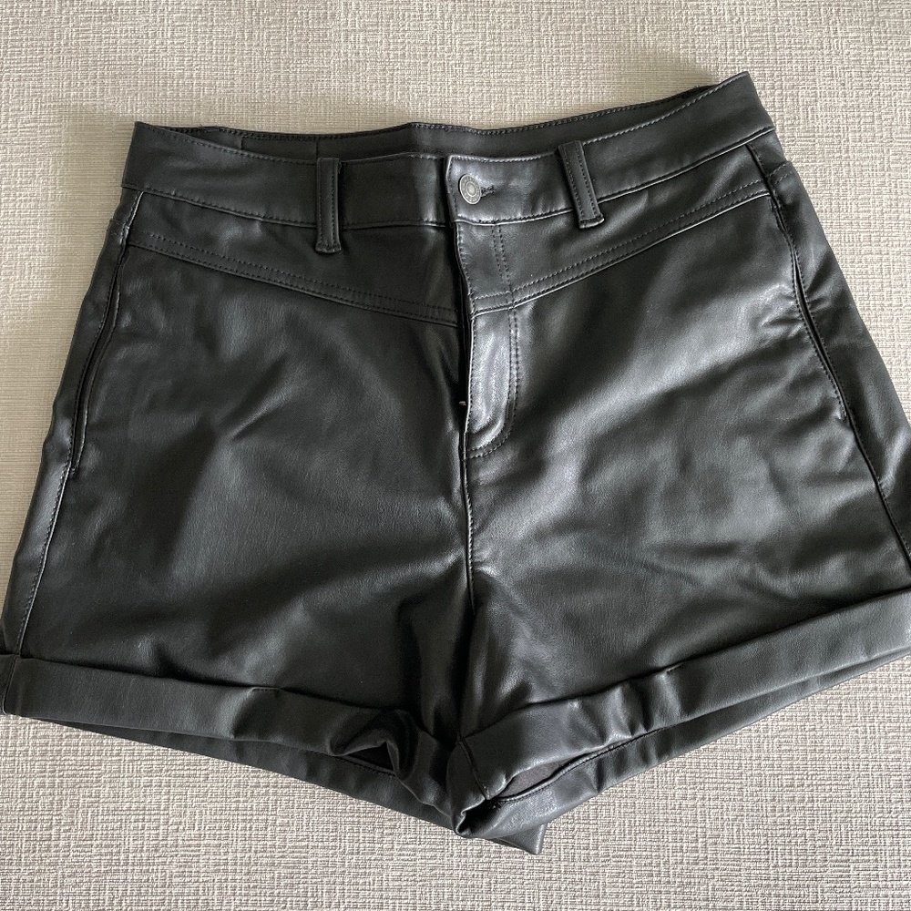Vegan leather shorts